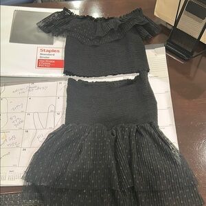 Chic Black Kids Dress two piece.  Can be worn off shoulder or on